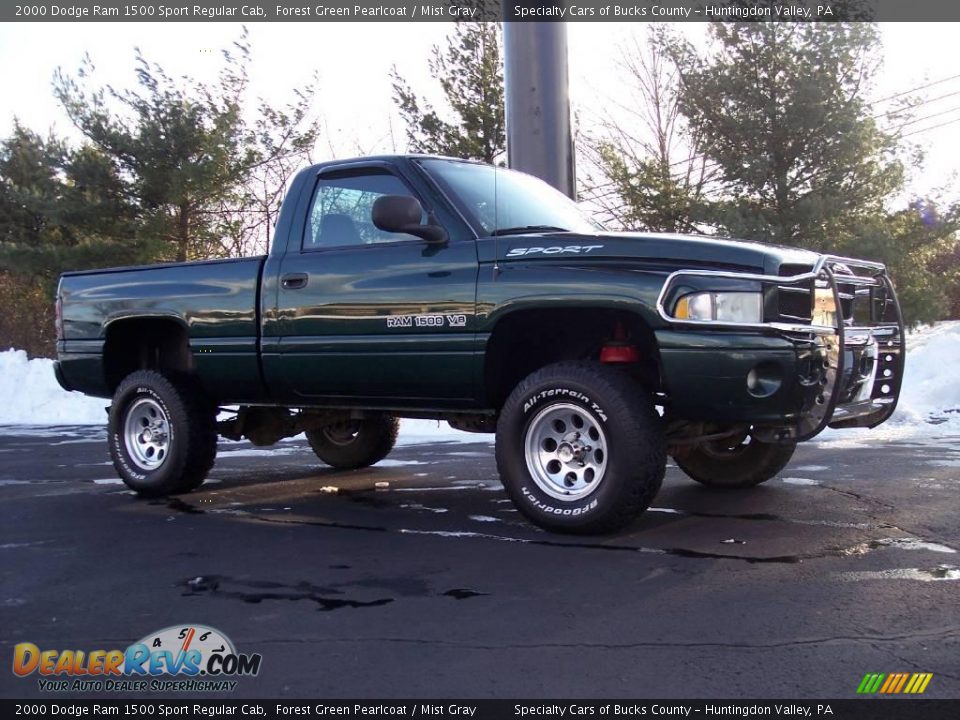 2000 Dodge Ram 1500 Sport Regular Cab Forest Green Pearlcoat / Mist Gray Photo #16