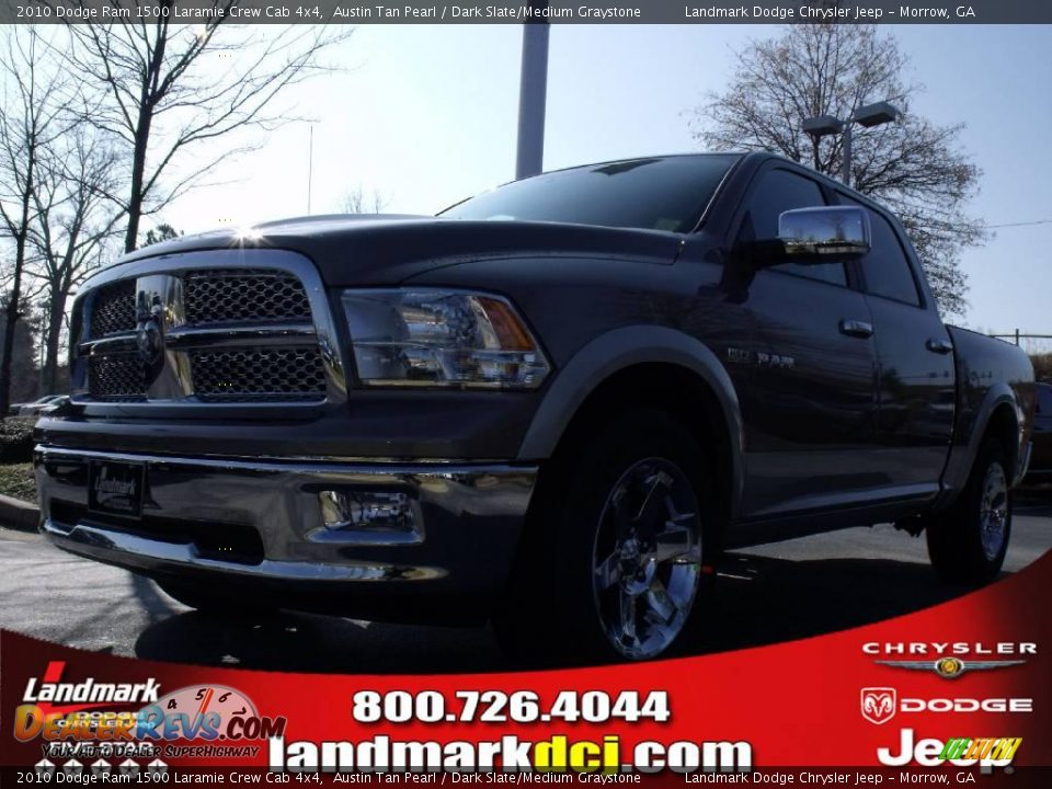 2010 Dodge Ram 1500 Laramie Crew Cab 4x4 Austin Tan Pearl / Dark Slate/Medium Graystone Photo #1