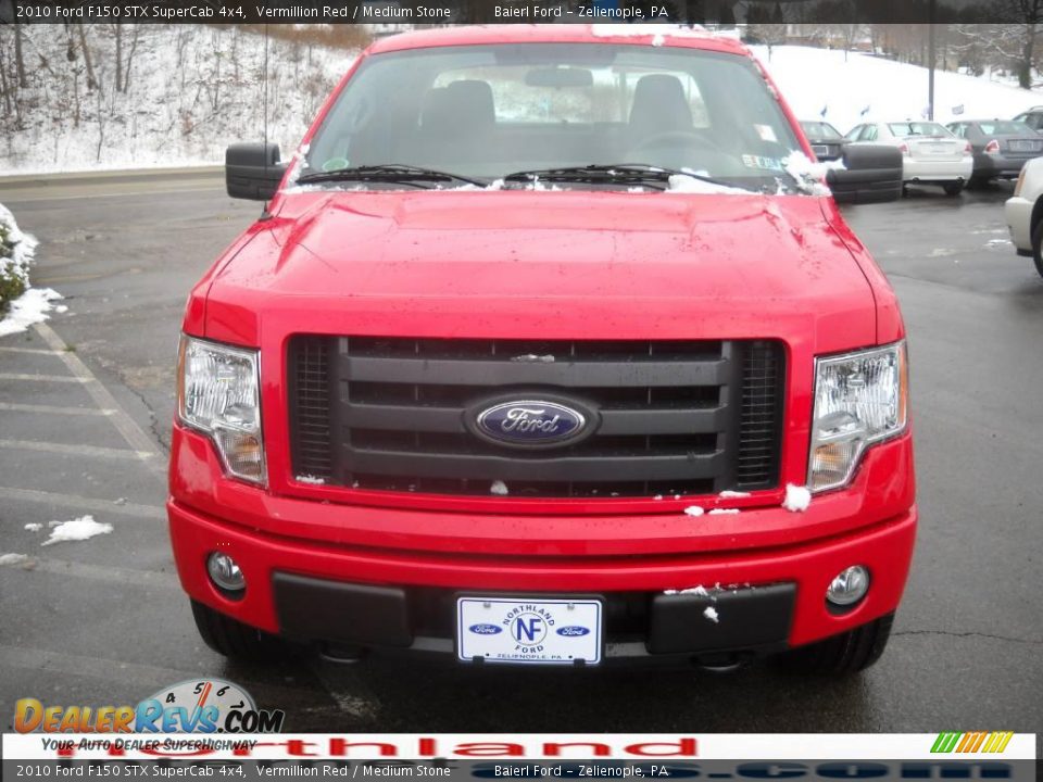 2010 Ford F150 STX SuperCab 4x4 Vermillion Red / Medium Stone Photo #3