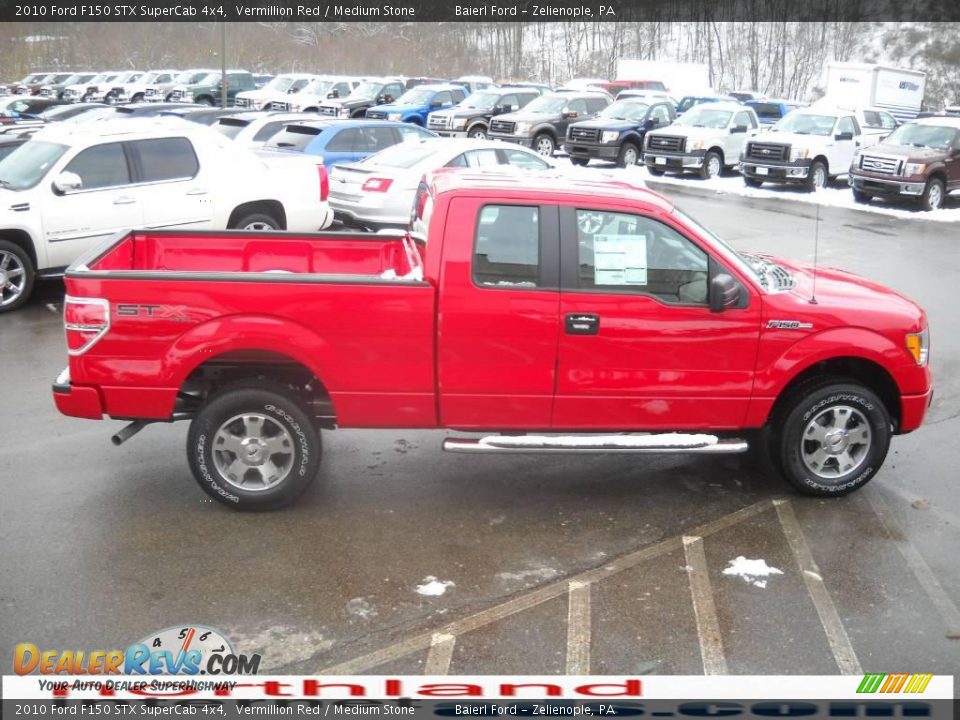 2010 Ford F150 STX SuperCab 4x4 Vermillion Red / Medium Stone Photo #5