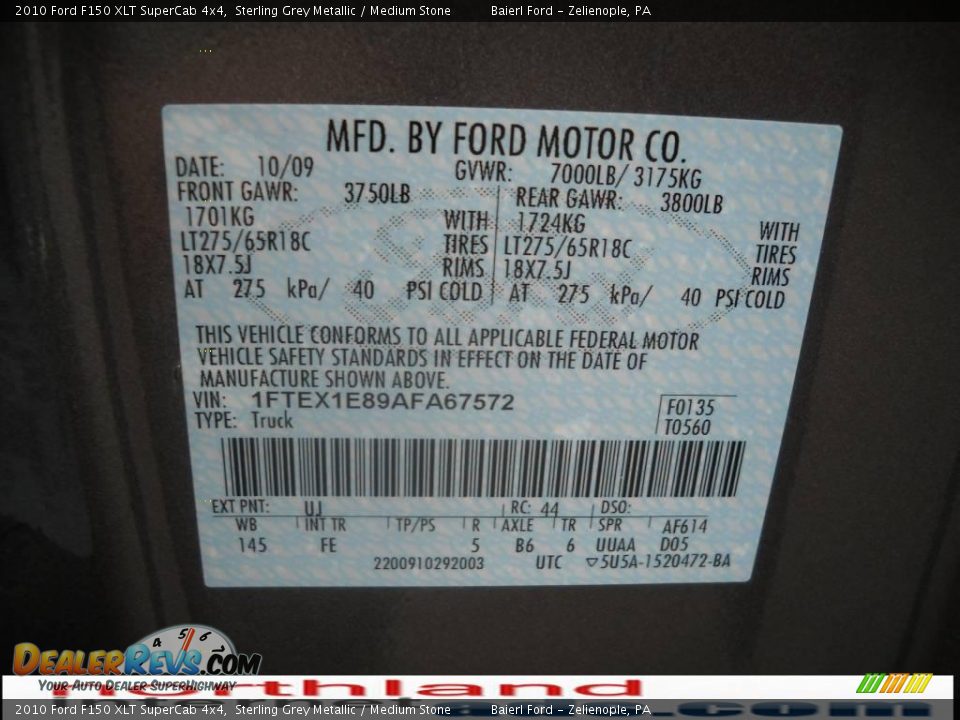 2010 Ford F150 XLT SuperCab 4x4 Sterling Grey Metallic / Medium Stone Photo #12
