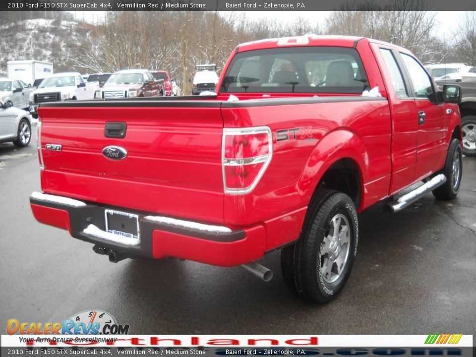 2010 Ford F150 STX SuperCab 4x4 Vermillion Red / Medium Stone Photo #6