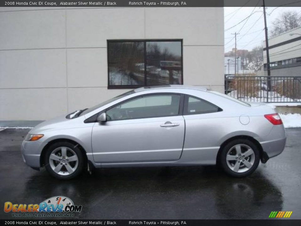 2008 Honda Civic EX Coupe Alabaster Silver Metallic / Black Photo #1