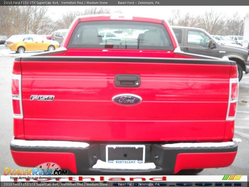 2010 Ford F150 STX SuperCab 4x4 Vermillion Red / Medium Stone Photo #7