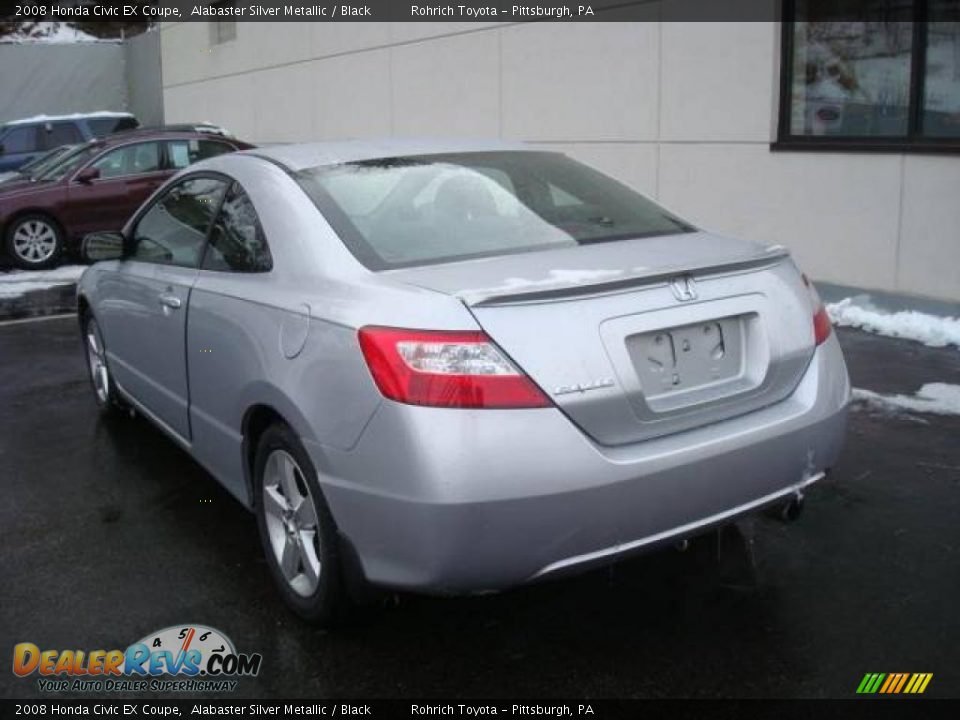 2008 Honda Civic EX Coupe Alabaster Silver Metallic / Black Photo #2