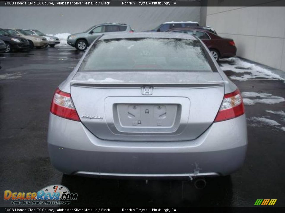2008 Honda Civic EX Coupe Alabaster Silver Metallic / Black Photo #3
