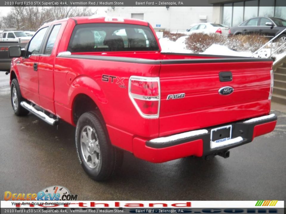 2010 Ford F150 STX SuperCab 4x4 Vermillion Red / Medium Stone Photo #8