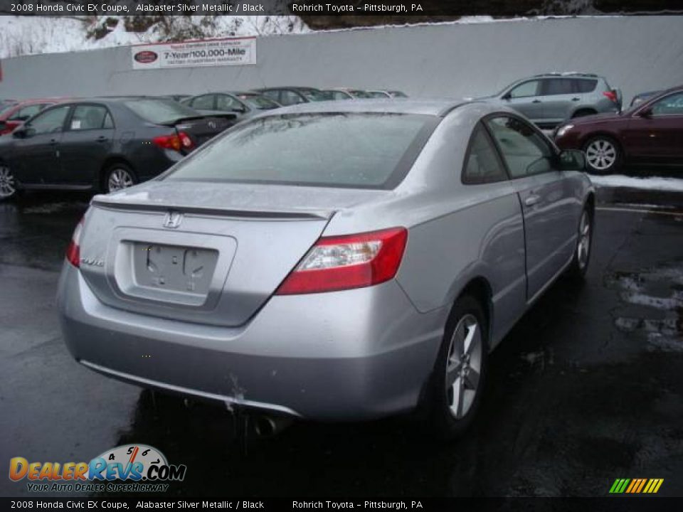 2008 Honda Civic EX Coupe Alabaster Silver Metallic / Black Photo #4