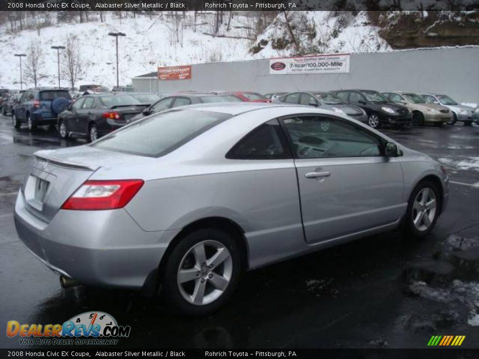 2008 Honda Civic EX Coupe Alabaster Silver Metallic / Black Photo #5