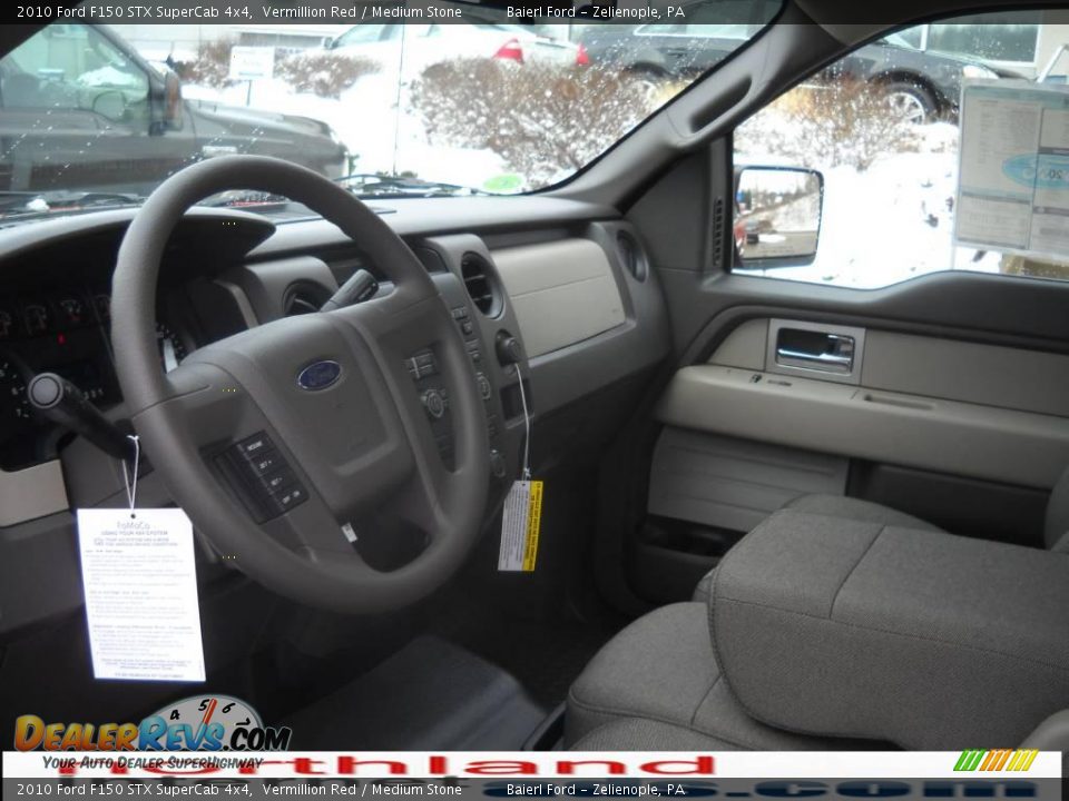 2010 Ford F150 STX SuperCab 4x4 Vermillion Red / Medium Stone Photo #10