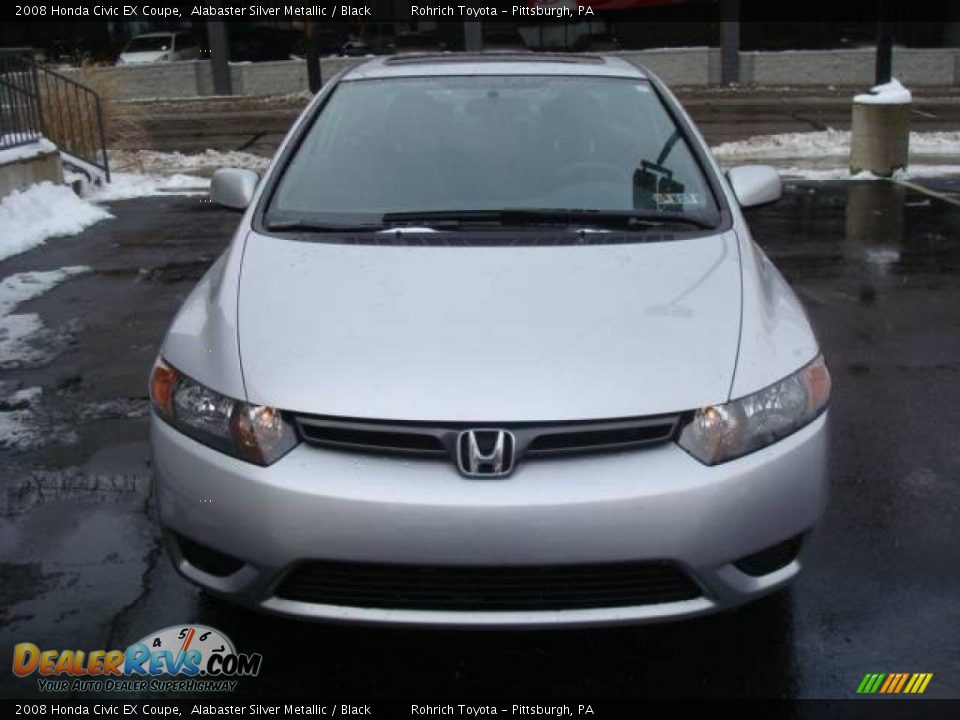 2008 Honda Civic EX Coupe Alabaster Silver Metallic / Black Photo #7