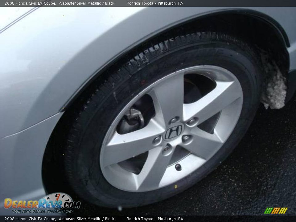 2008 Honda Civic EX Coupe Alabaster Silver Metallic / Black Photo #9
