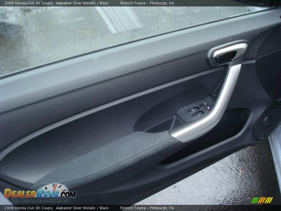 2008 Honda Civic EX Coupe Alabaster Silver Metallic / Black Photo #13