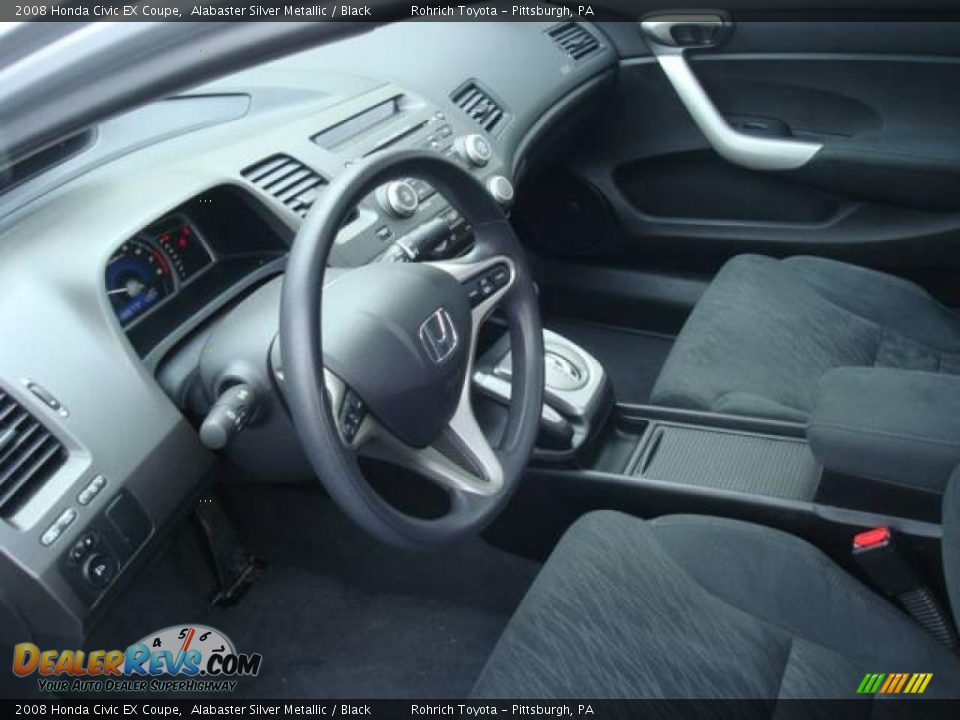 2008 Honda Civic EX Coupe Alabaster Silver Metallic / Black Photo #14