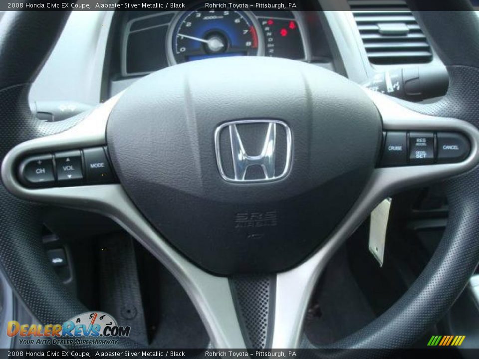 2008 Honda Civic EX Coupe Alabaster Silver Metallic / Black Photo #15