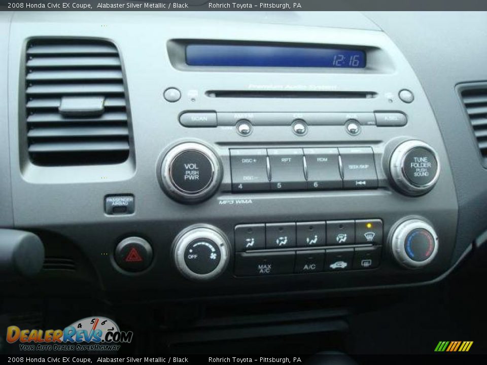 2008 Honda Civic EX Coupe Alabaster Silver Metallic / Black Photo #18