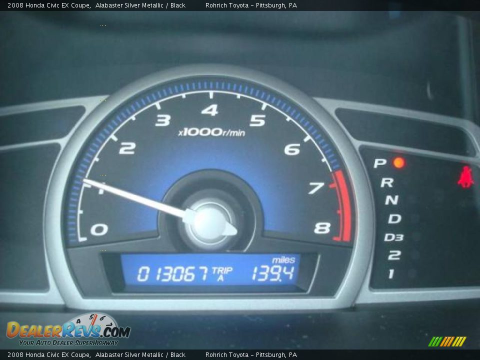 2008 Honda Civic EX Coupe Alabaster Silver Metallic / Black Photo #20