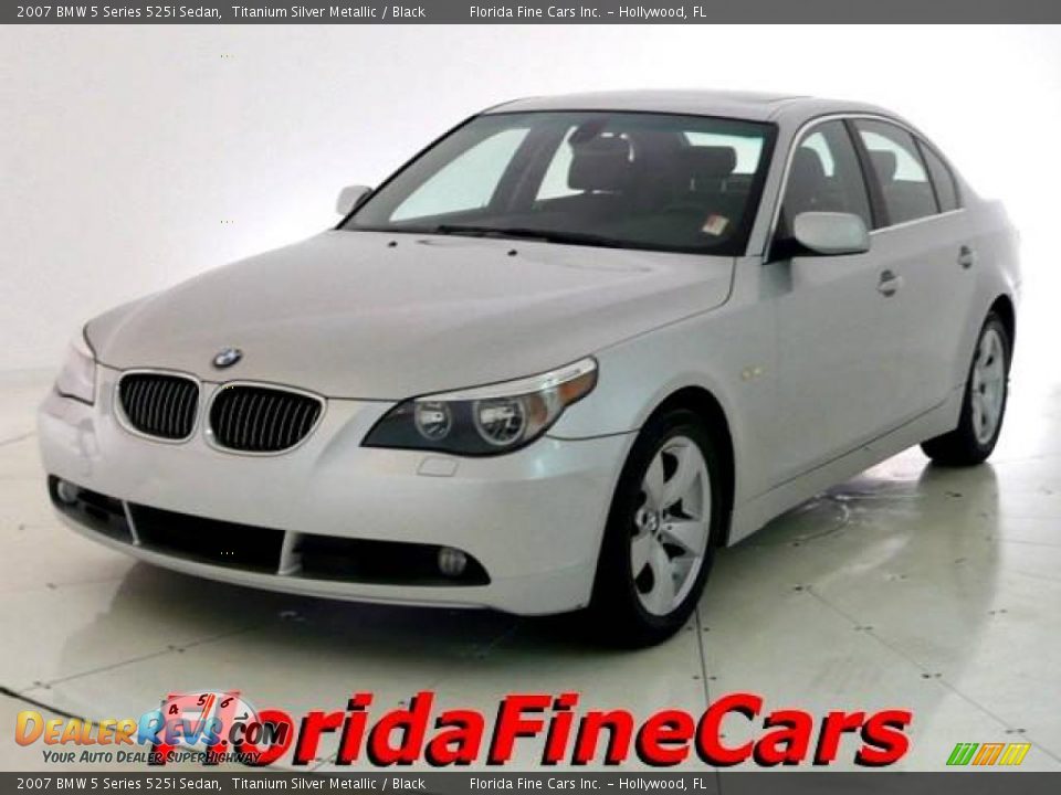 2007 BMW 5 Series 525i Sedan Titanium Silver Metallic / Black Photo #1