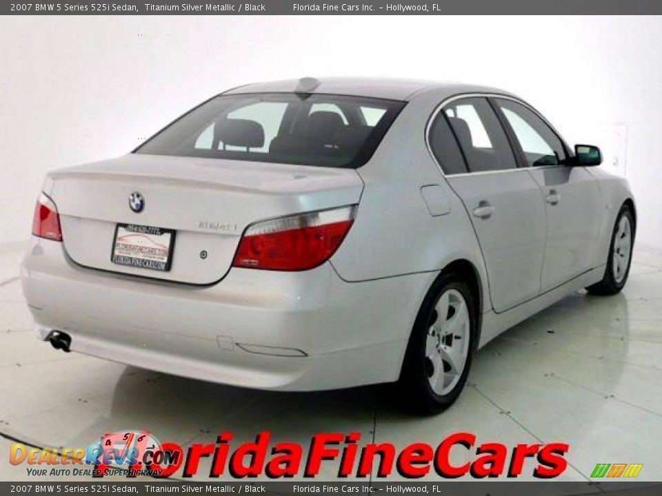 2007 BMW 5 Series 525i Sedan Titanium Silver Metallic / Black Photo #2