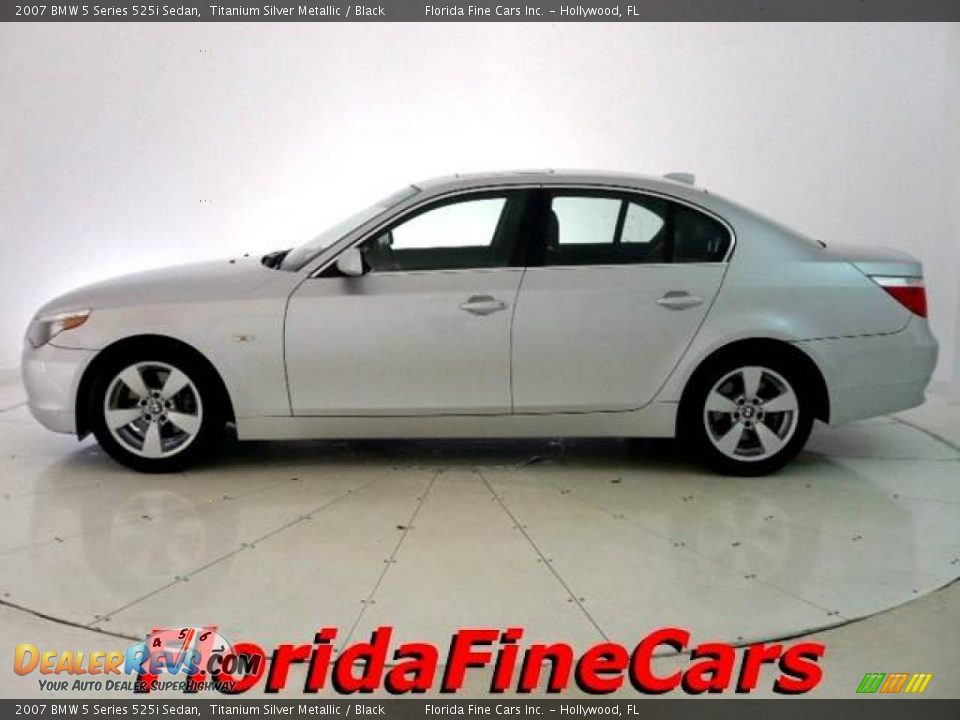 2007 BMW 5 Series 525i Sedan Titanium Silver Metallic / Black Photo #3