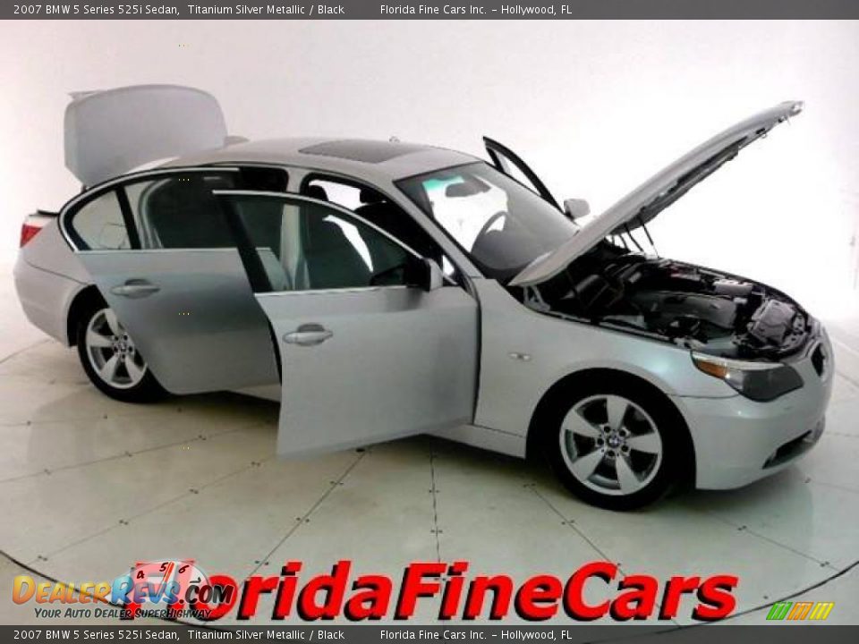 2007 BMW 5 Series 525i Sedan Titanium Silver Metallic / Black Photo #7