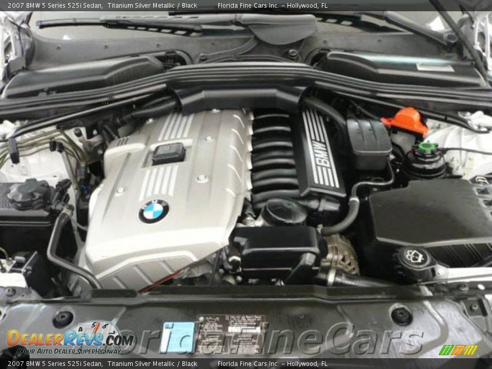 2007 BMW 5 Series 525i Sedan Titanium Silver Metallic / Black Photo #9
