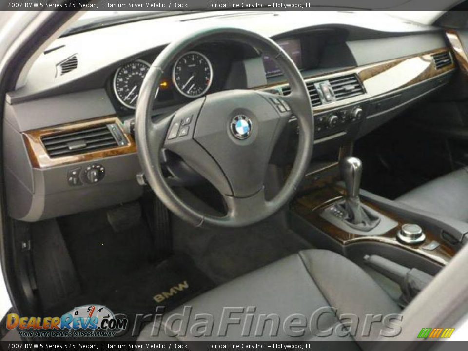 2007 BMW 5 Series 525i Sedan Titanium Silver Metallic / Black Photo #12