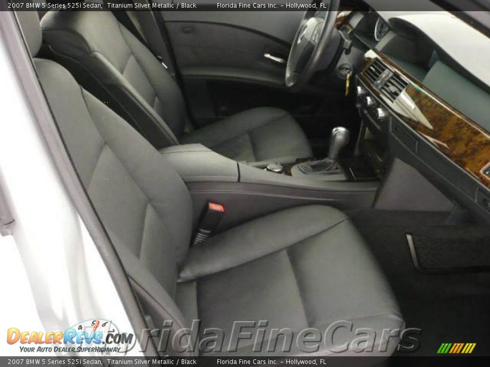2007 BMW 5 Series 525i Sedan Titanium Silver Metallic / Black Photo #13