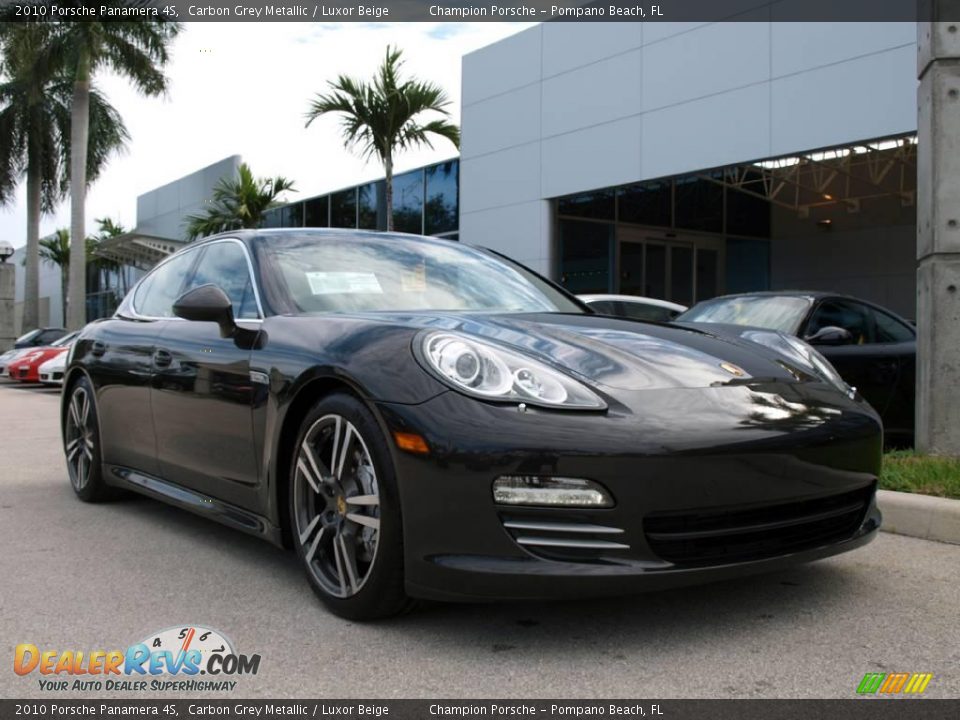 2010 Porsche Panamera 4S Carbon Grey Metallic / Luxor Beige Photo #2