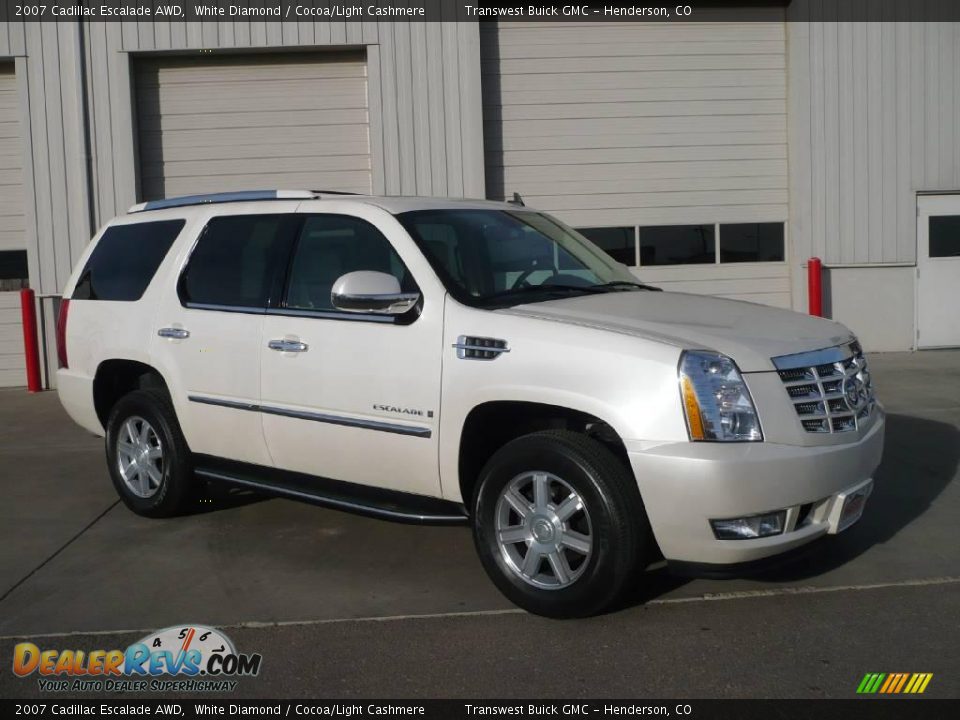 2007 Cadillac Escalade AWD White Diamond / Cocoa/Light Cashmere Photo #1