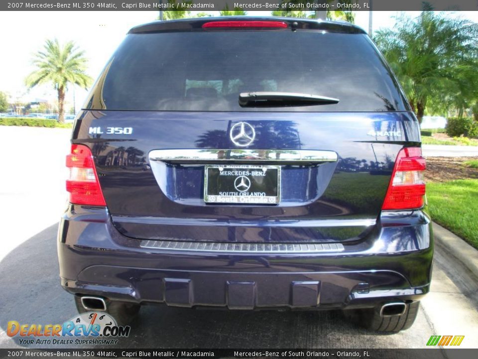 2007 Mercedes-Benz ML 350 4Matic Capri Blue Metallic / Macadamia Photo #7