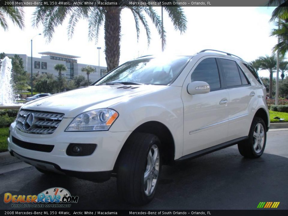 2008 Mercedes-Benz ML 350 4Matic Arctic White / Macadamia Photo #2