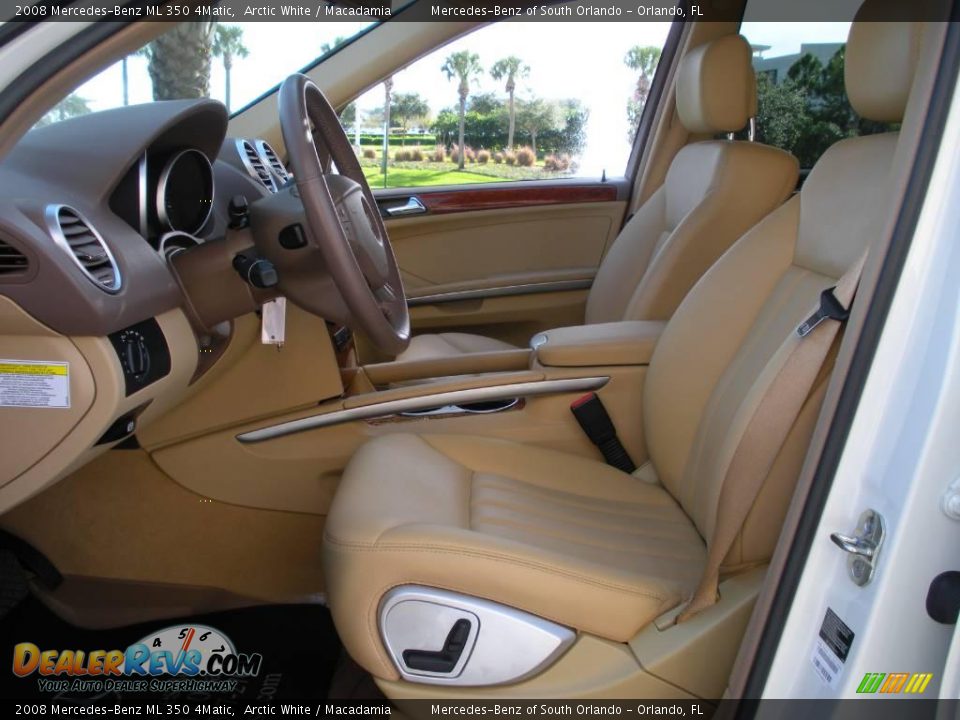 2008 Mercedes-Benz ML 350 4Matic Arctic White / Macadamia Photo #12