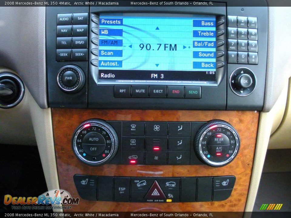 2008 Mercedes-Benz ML 350 4Matic Arctic White / Macadamia Photo #23