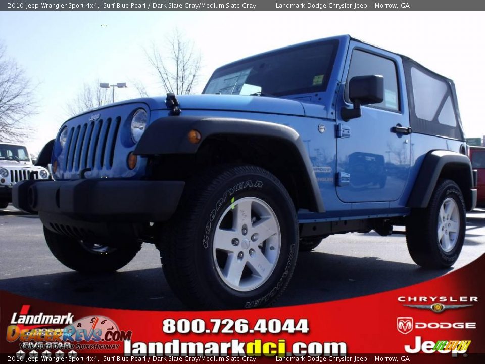 2010 Jeep Wrangler Sport 4x4 Surf Blue Pearl / Dark Slate Gray/Medium Slate Gray Photo #1