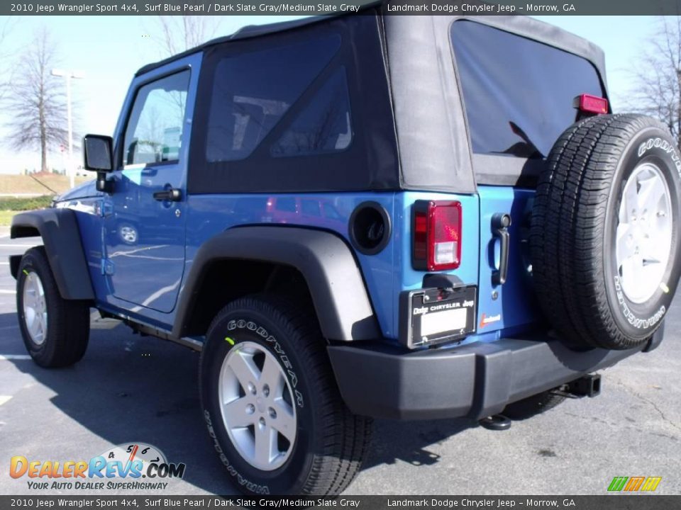 2010 Jeep Wrangler Sport 4x4 Surf Blue Pearl / Dark Slate Gray/Medium Slate Gray Photo #2