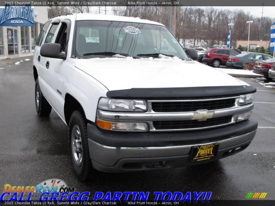 2003 Chevrolet Tahoe LS 4x4 Summit White / Gray/Dark Charcoal Photo #5