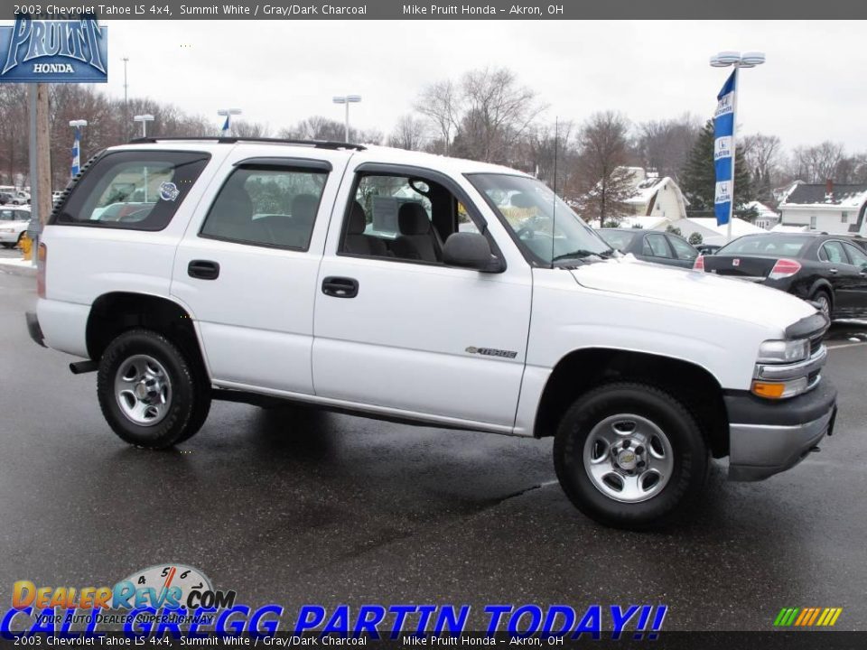 2003 Chevrolet Tahoe LS 4x4 Summit White / Gray/Dark Charcoal Photo #6