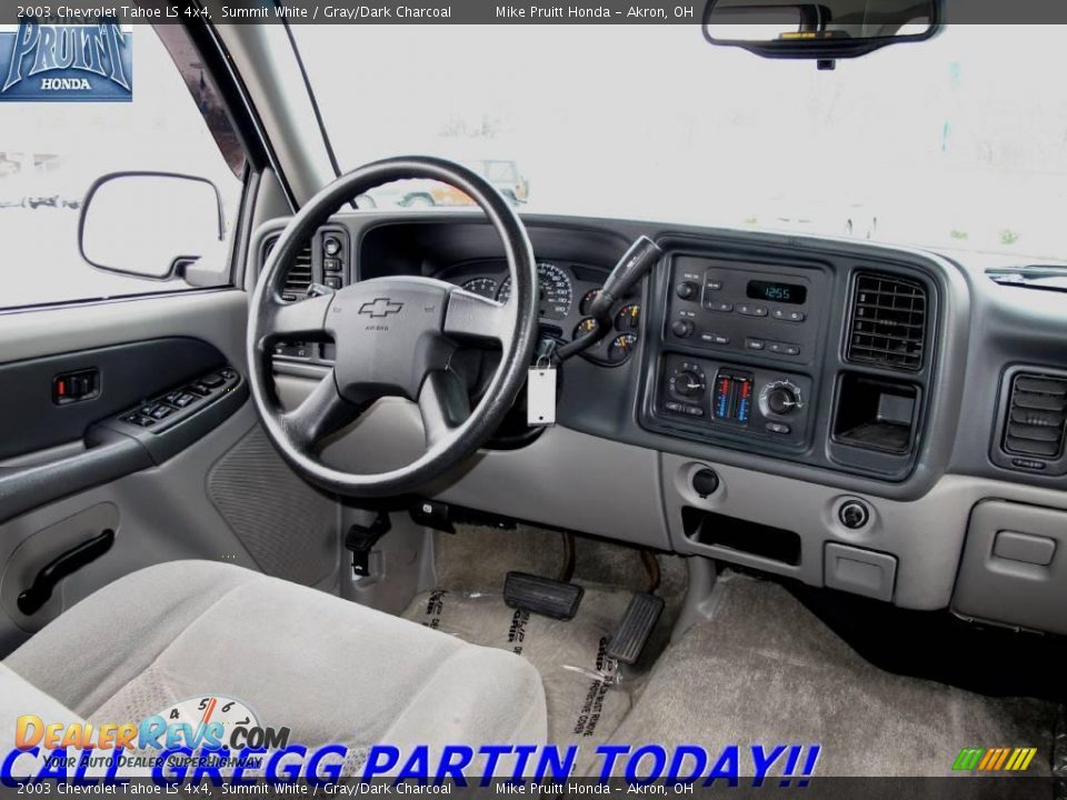 2003 Chevrolet Tahoe LS 4x4 Summit White / Gray/Dark Charcoal Photo #15