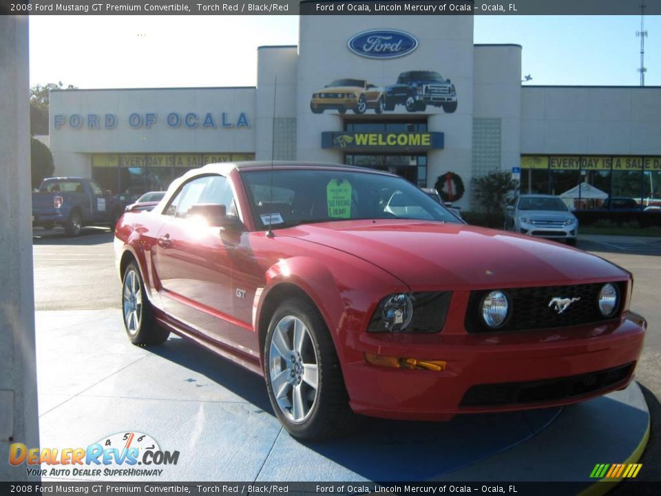 2008 Ford Mustang GT Premium Convertible Torch Red / Black/Red Photo #1