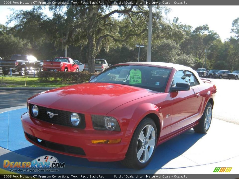 2008 Ford Mustang GT Premium Convertible Torch Red / Black/Red Photo #7