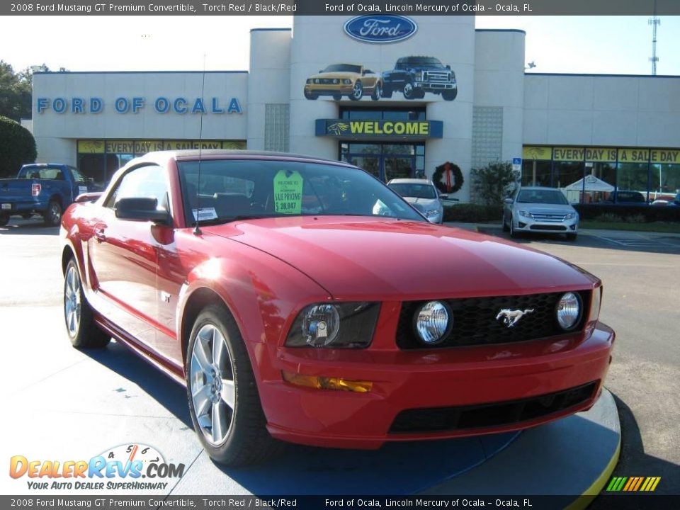 2008 Ford Mustang GT Premium Convertible Torch Red / Black/Red Photo #9