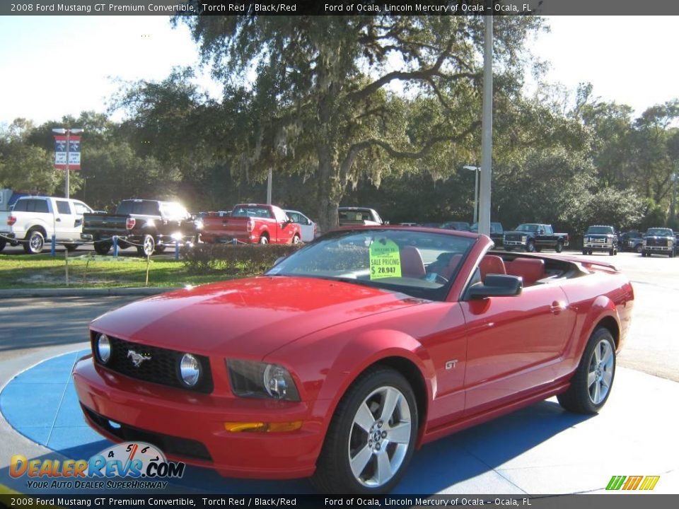 2008 Ford Mustang GT Premium Convertible Torch Red / Black/Red Photo #15