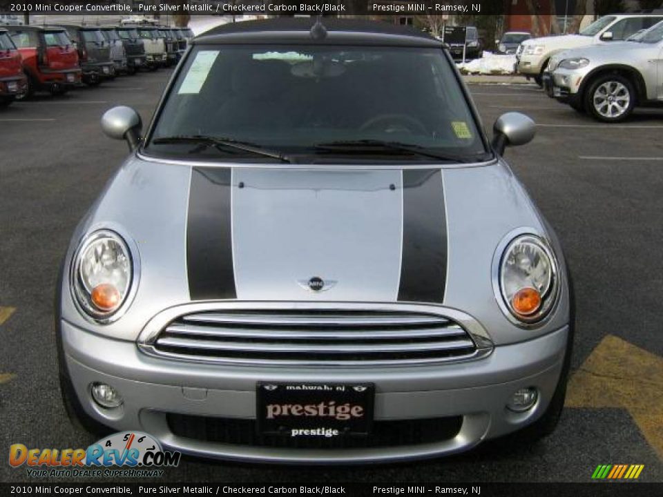2010 Mini Cooper Convertible Pure Silver Metallic / Checkered Carbon Black/Black Photo #5