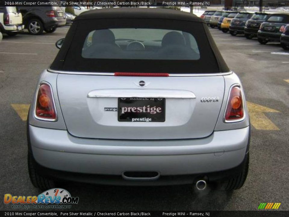2010 Mini Cooper Convertible Pure Silver Metallic / Checkered Carbon Black/Black Photo #6