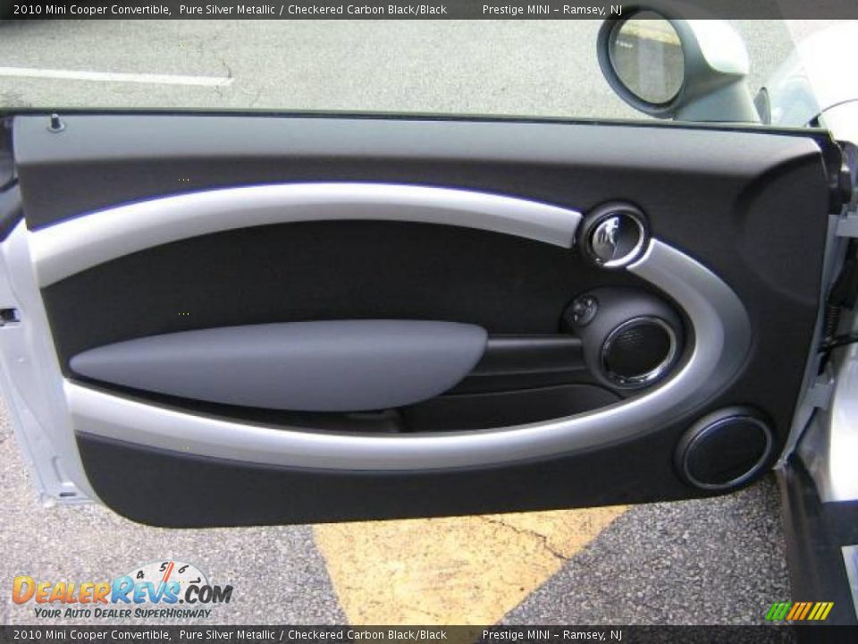 2010 Mini Cooper Convertible Pure Silver Metallic / Checkered Carbon Black/Black Photo #7