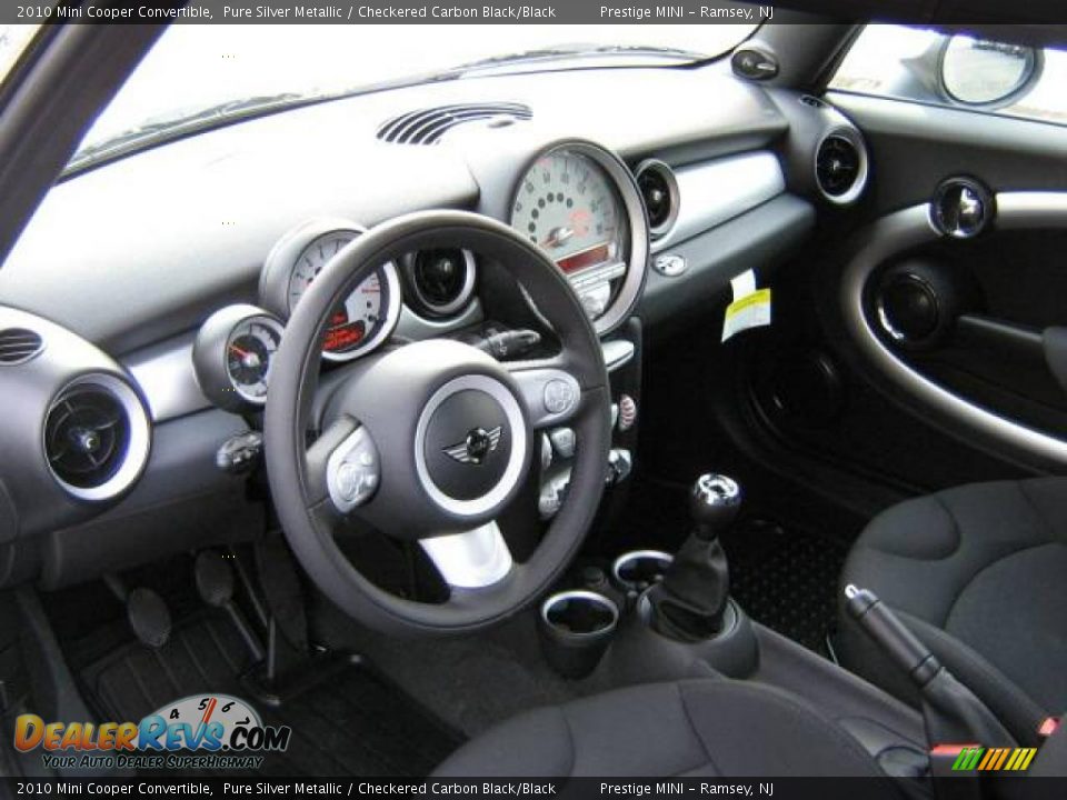 2010 Mini Cooper Convertible Pure Silver Metallic / Checkered Carbon Black/Black Photo #8