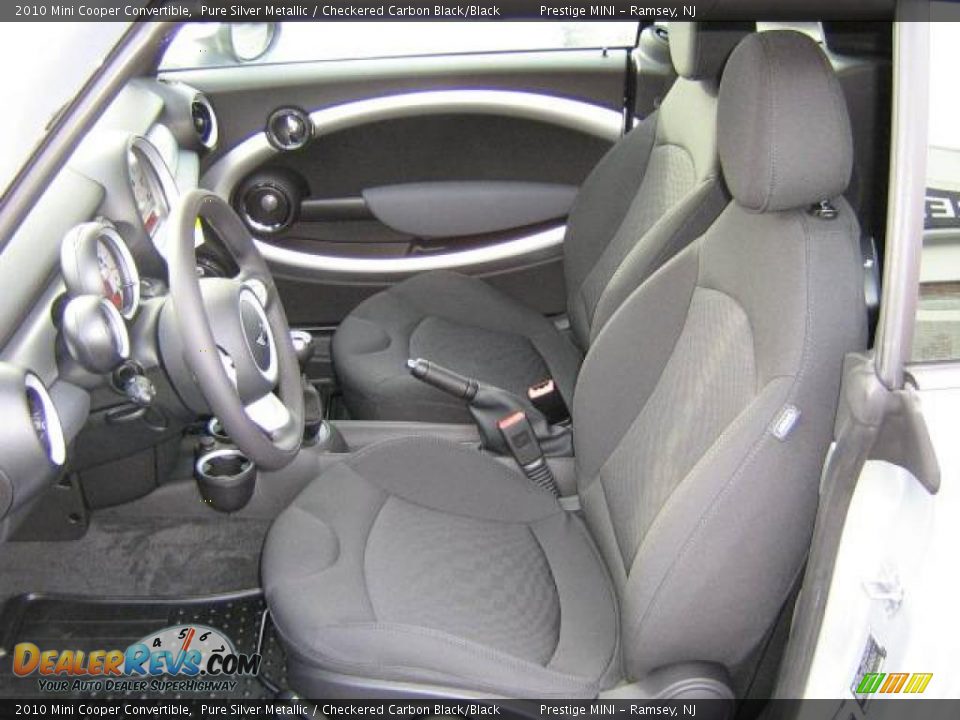2010 Mini Cooper Convertible Pure Silver Metallic / Checkered Carbon Black/Black Photo #9