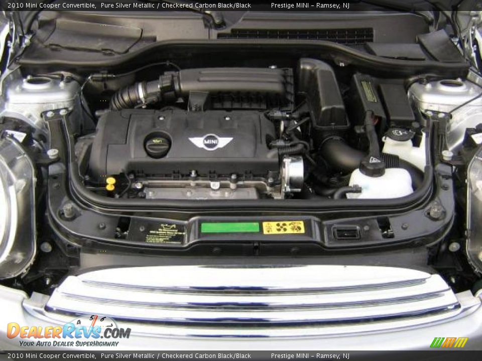 2010 Mini Cooper Convertible Pure Silver Metallic / Checkered Carbon Black/Black Photo #12
