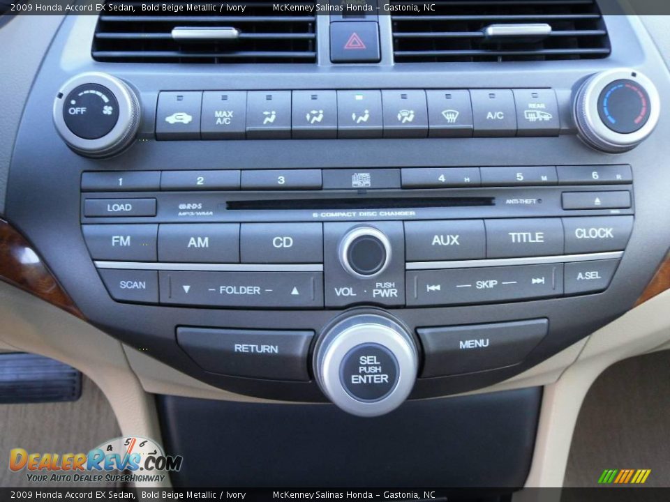 2009 Honda Accord EX Sedan Bold Beige Metallic / Ivory Photo #24